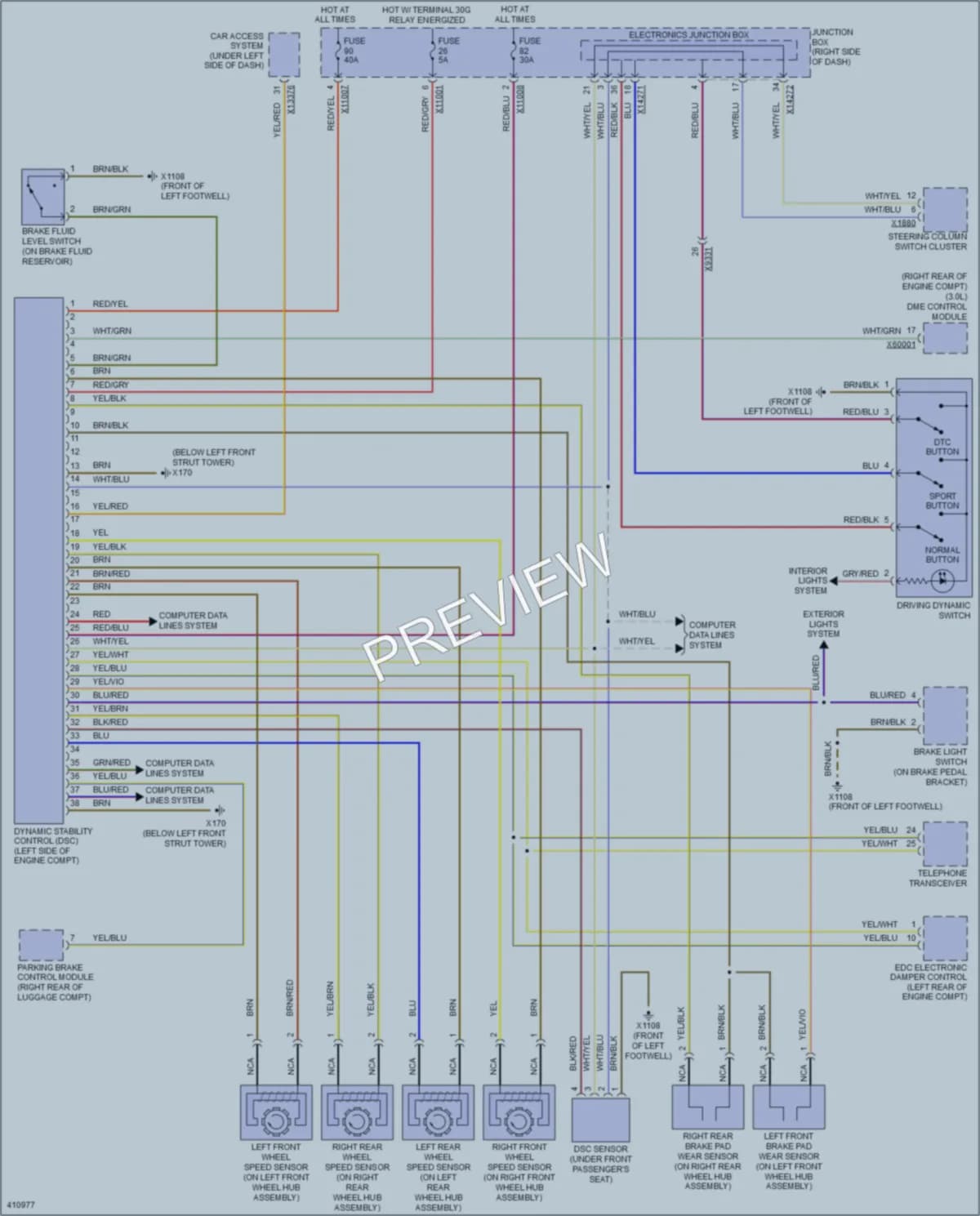 2014 BMW Z4 Anti Lock Brakes wiring diagram preview