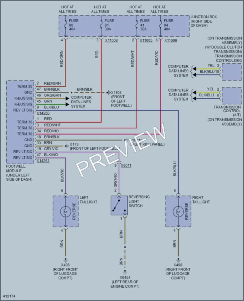 2014 BMW Z4 Exterior Lights wiring diagram preview