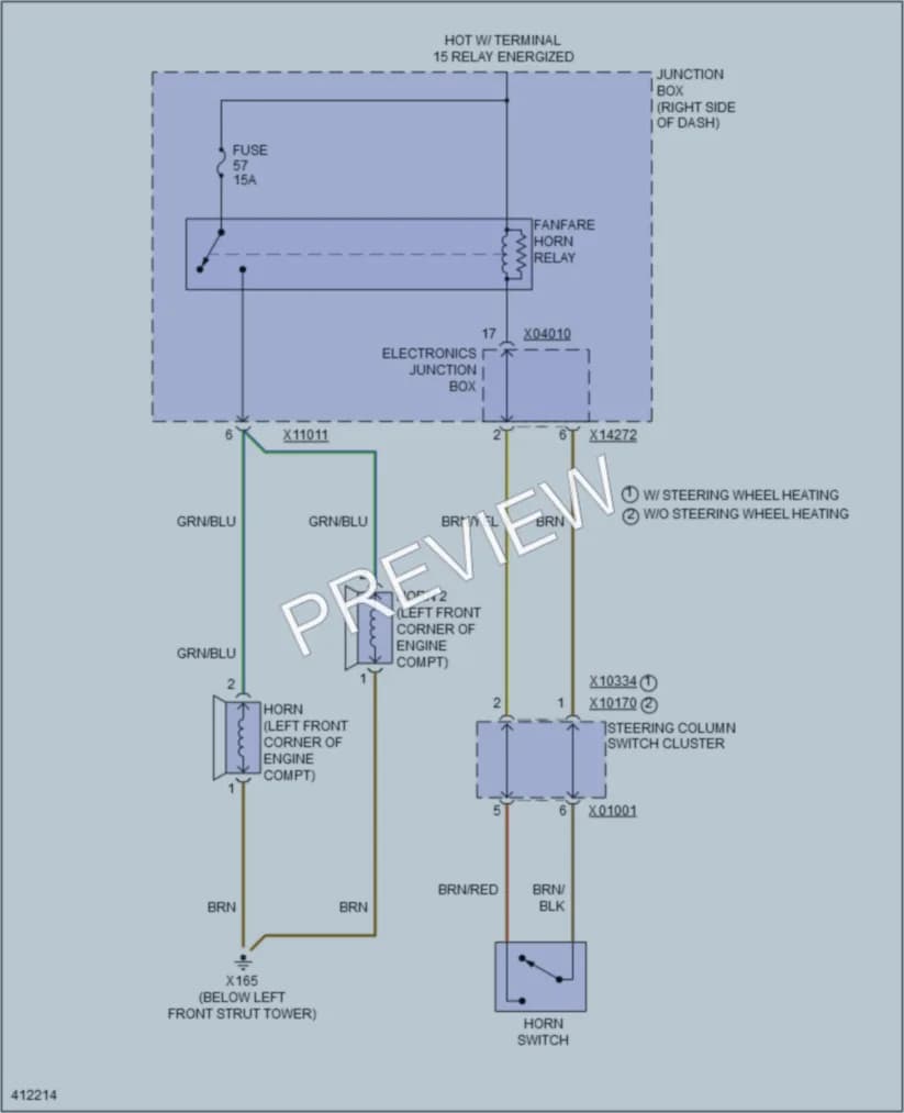 2014 BMW Z4 Horn wiring diagram preview