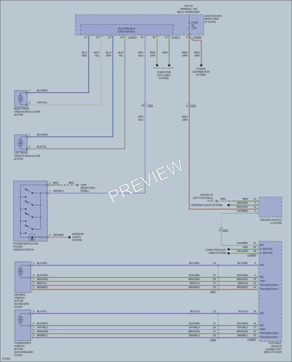 2014 BMW Z4 Power Windows wiring diagram preview