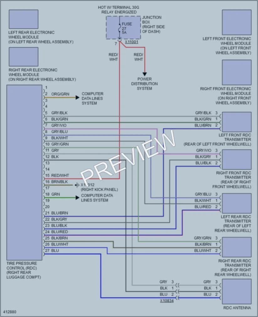 2014 BMW Z4 Warning Systems wiring diagram preview