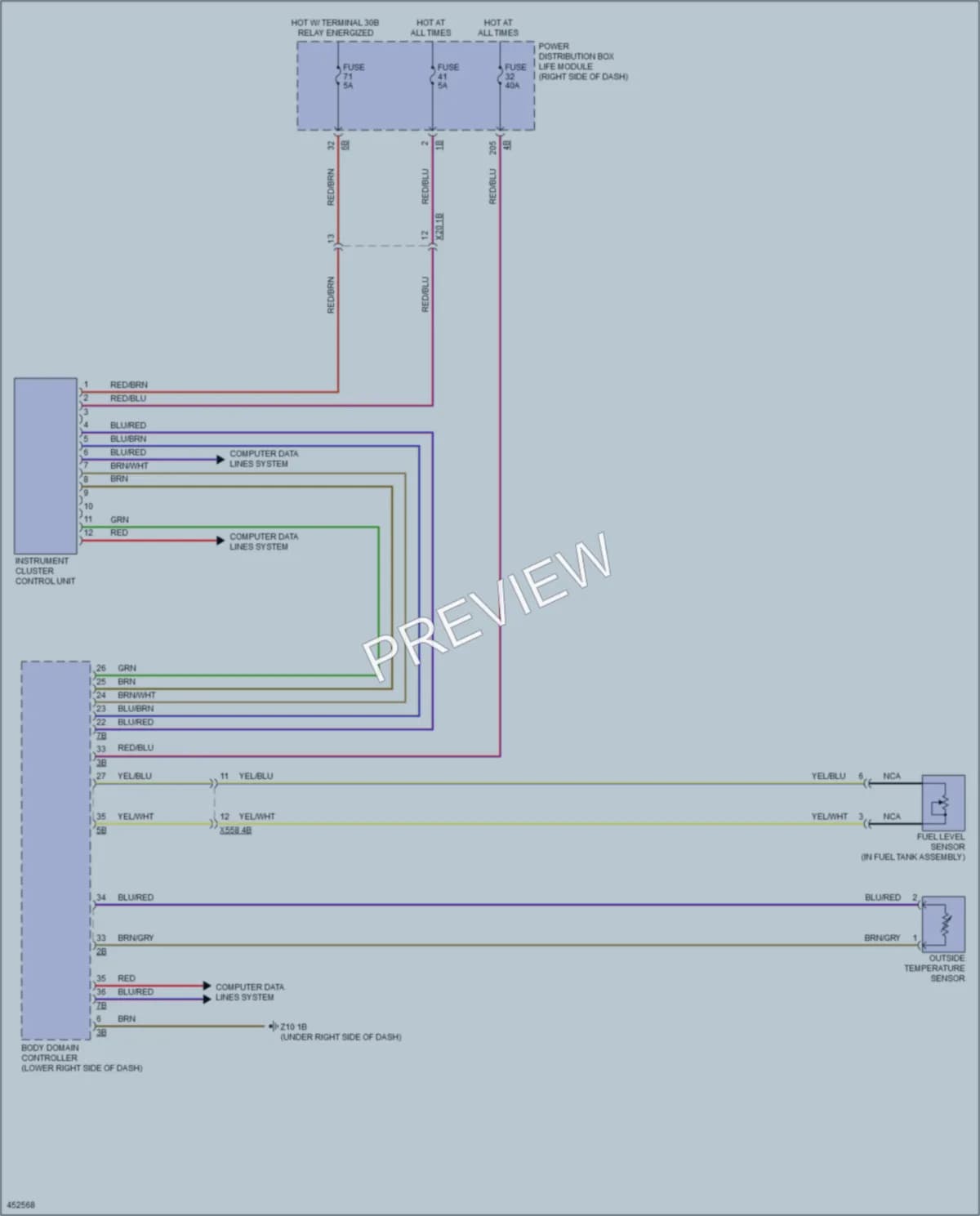2014 BMW i3 Instrument Cluster wiring diagram preview