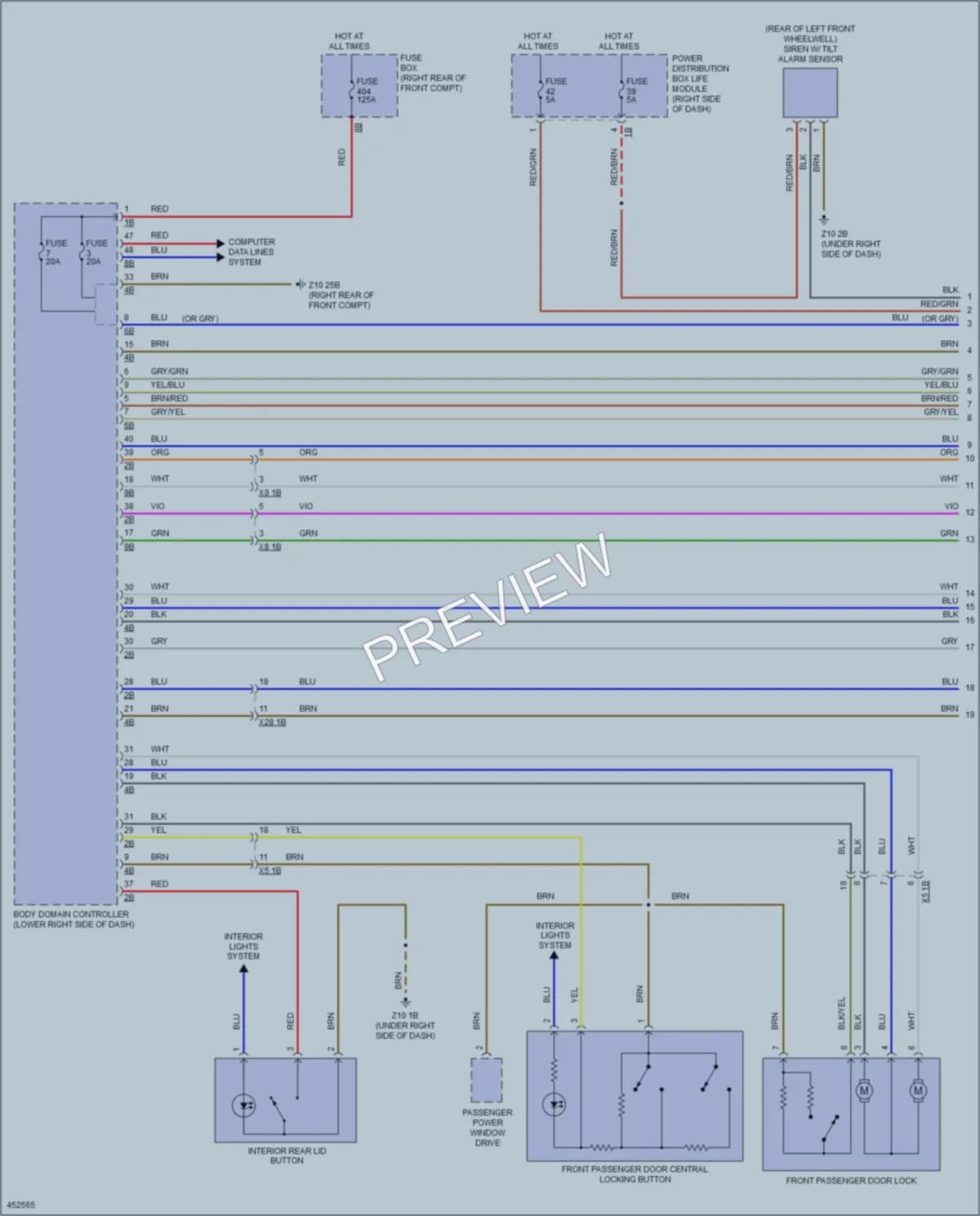 2014 BMW i3 Power Door Locks wiring diagram preview