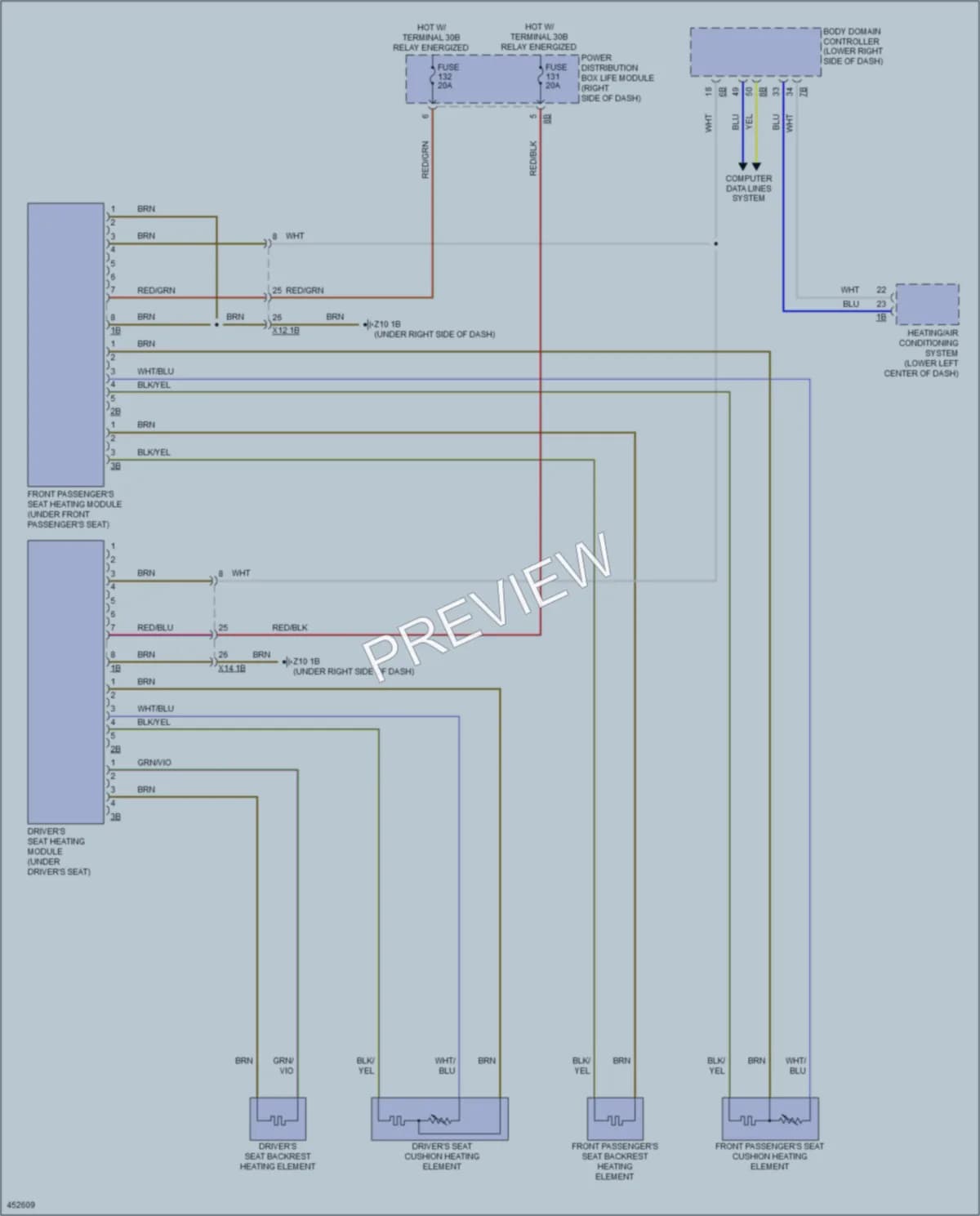 2014 BMW i3 Power Seats wiring diagram preview