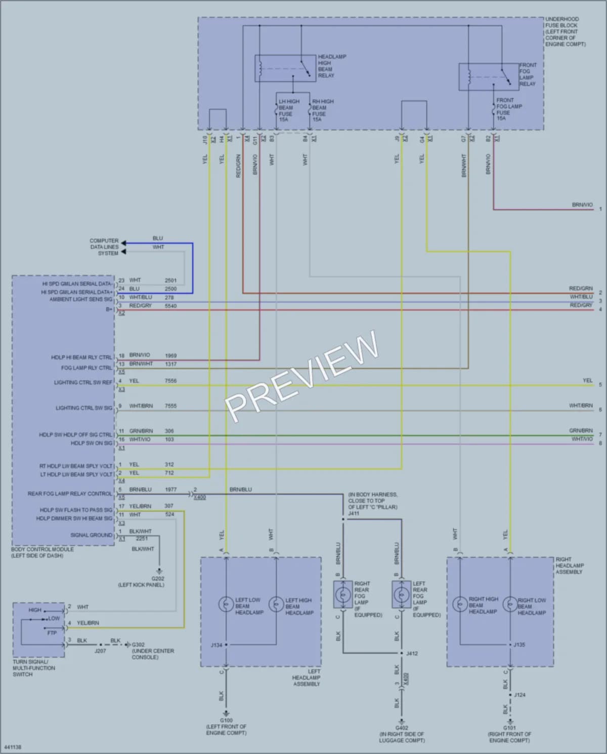 2014 Buick Encore Headlights wiring diagram preview