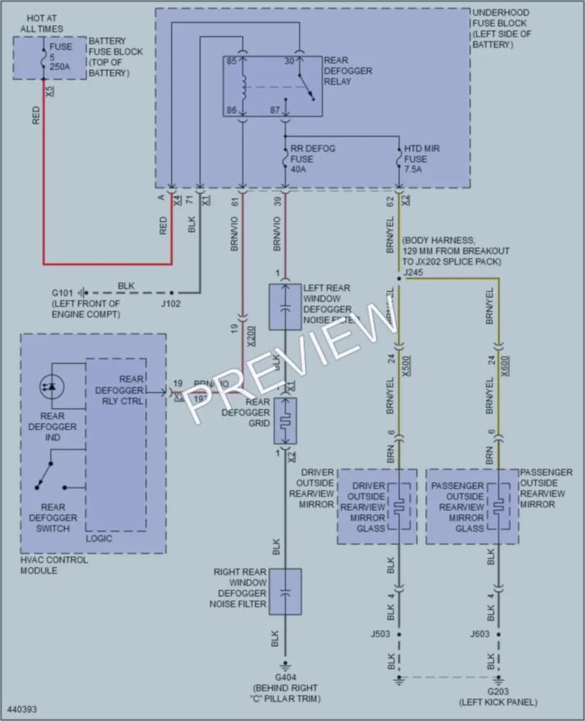 2014 Buick LaCrosse Defoggers wiring diagram preview