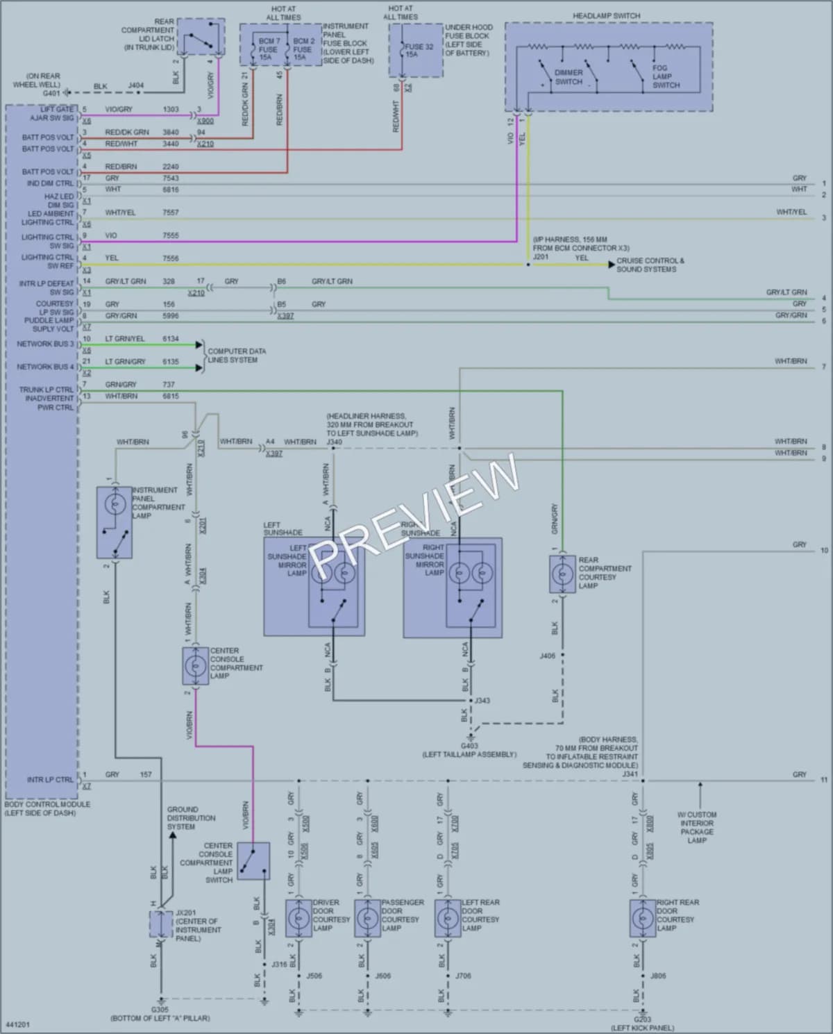 2014 Buick LaCrosse Interior Lights wiring diagram preview