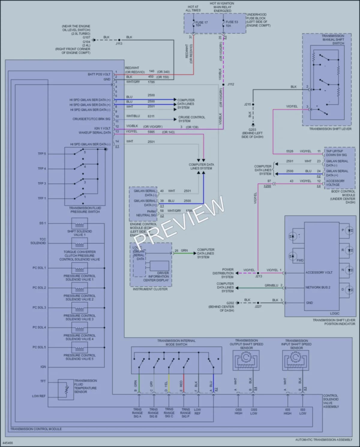 2014 Buick Verano Transmission wiring diagram preview