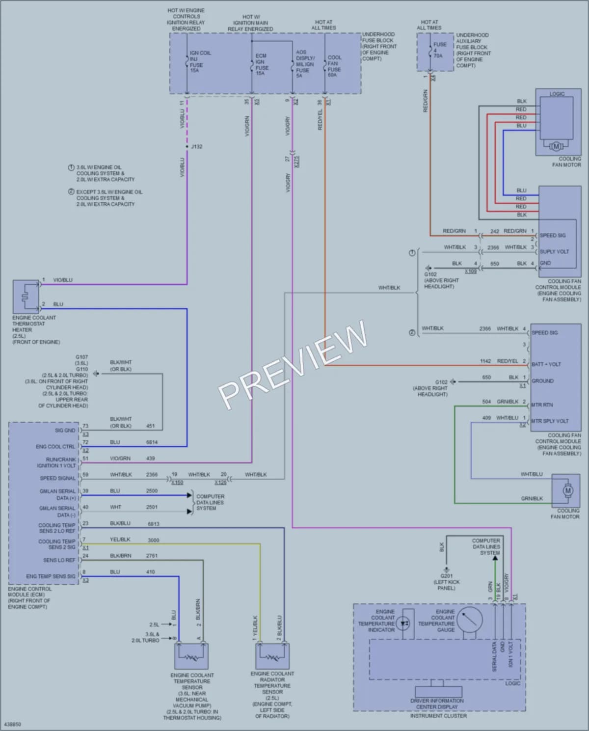2014 Cadillac ATS Cooling Fan wiring diagram preview