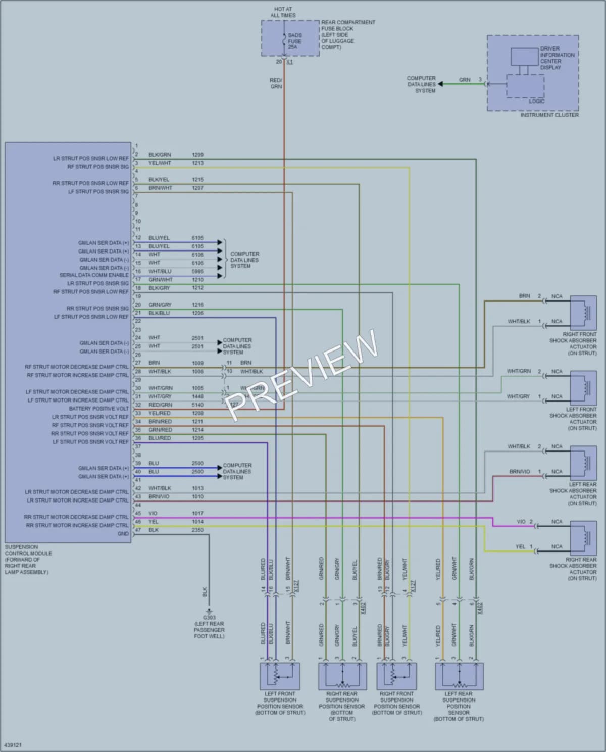 2014 Cadillac ATS Electronic Suspension wiring diagram preview