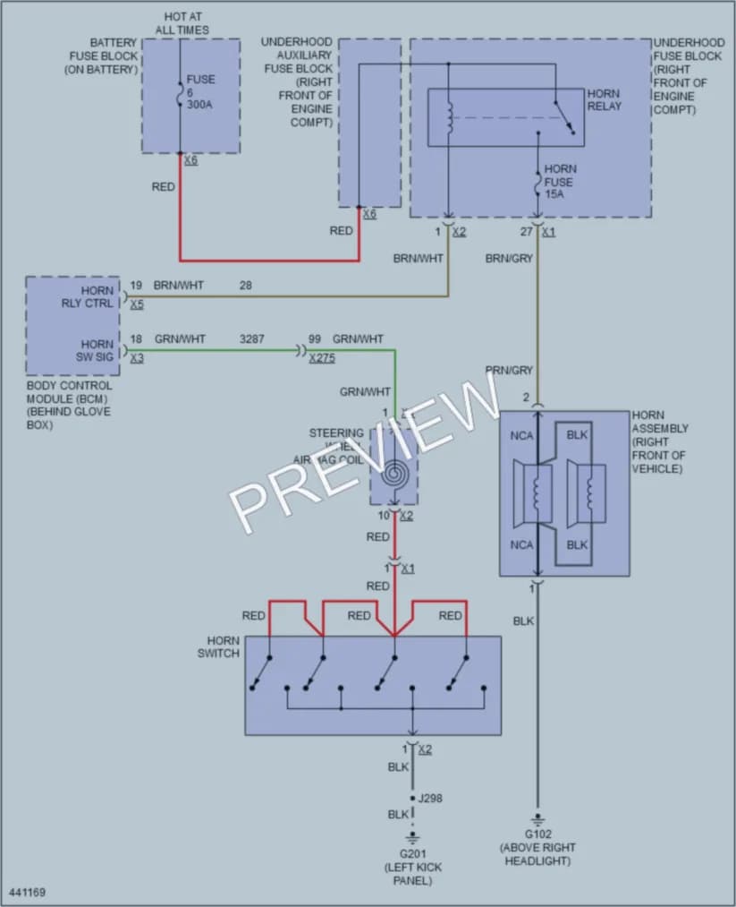 2014 Cadillac ATS Horn wiring diagram preview