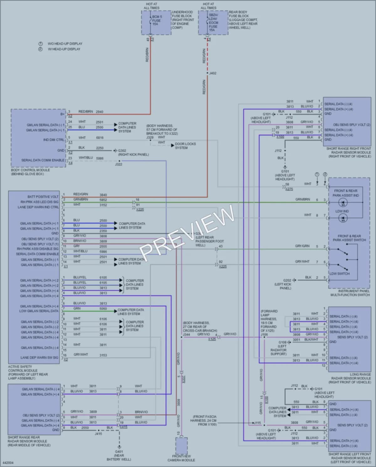 2014 Cadillac ATS Instrument Cluster wiring diagram preview