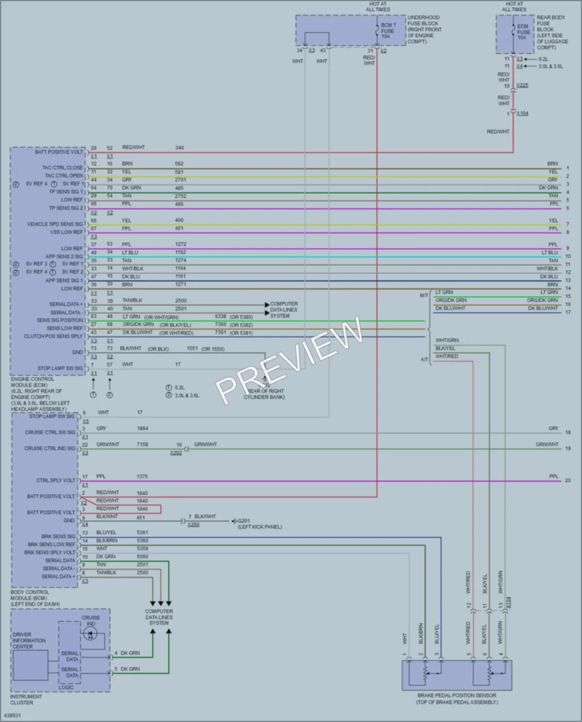 2014 Cadillac CTS Cruise Control wiring diagram preview