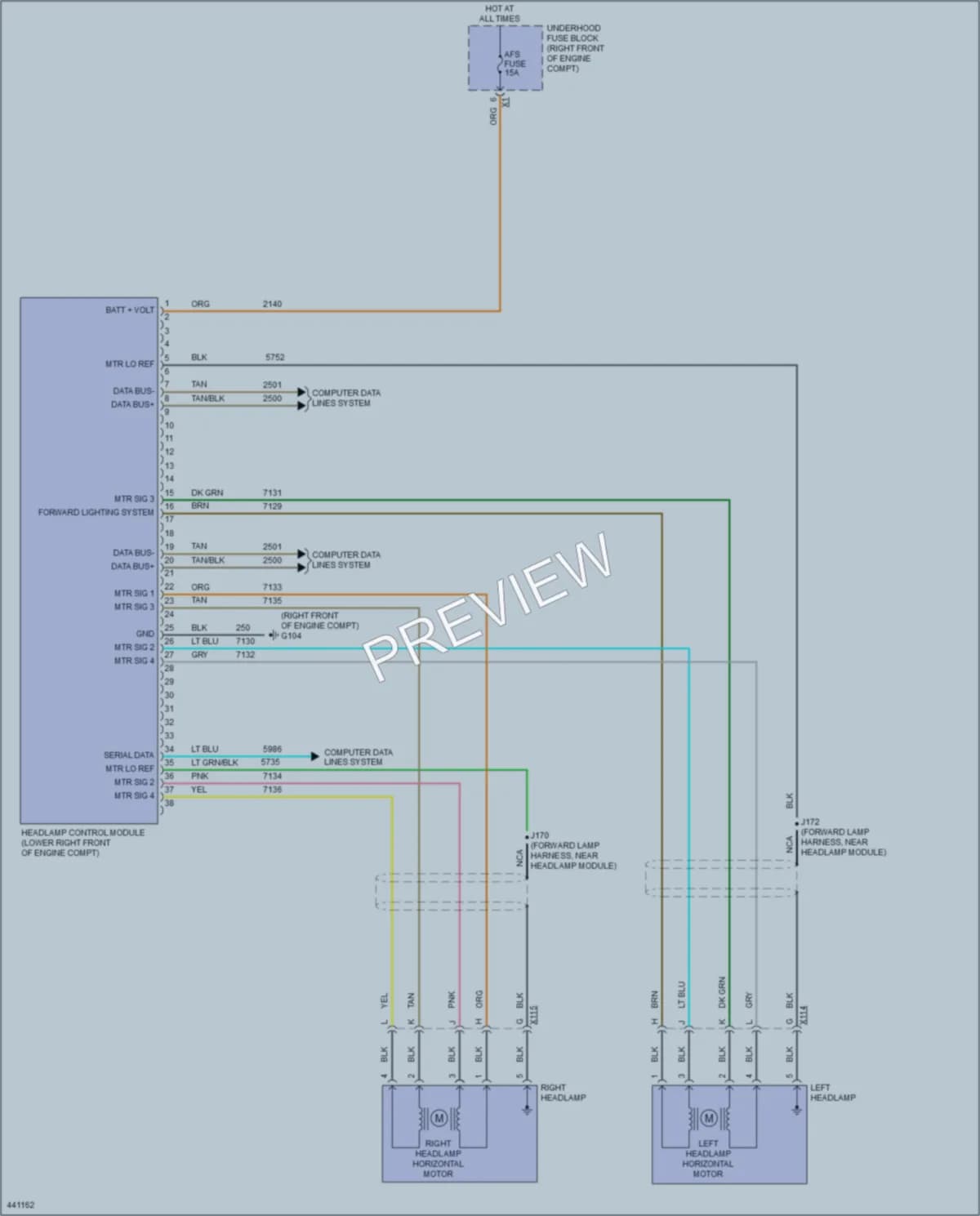 2014 Cadillac CTS Headlights wiring diagram preview