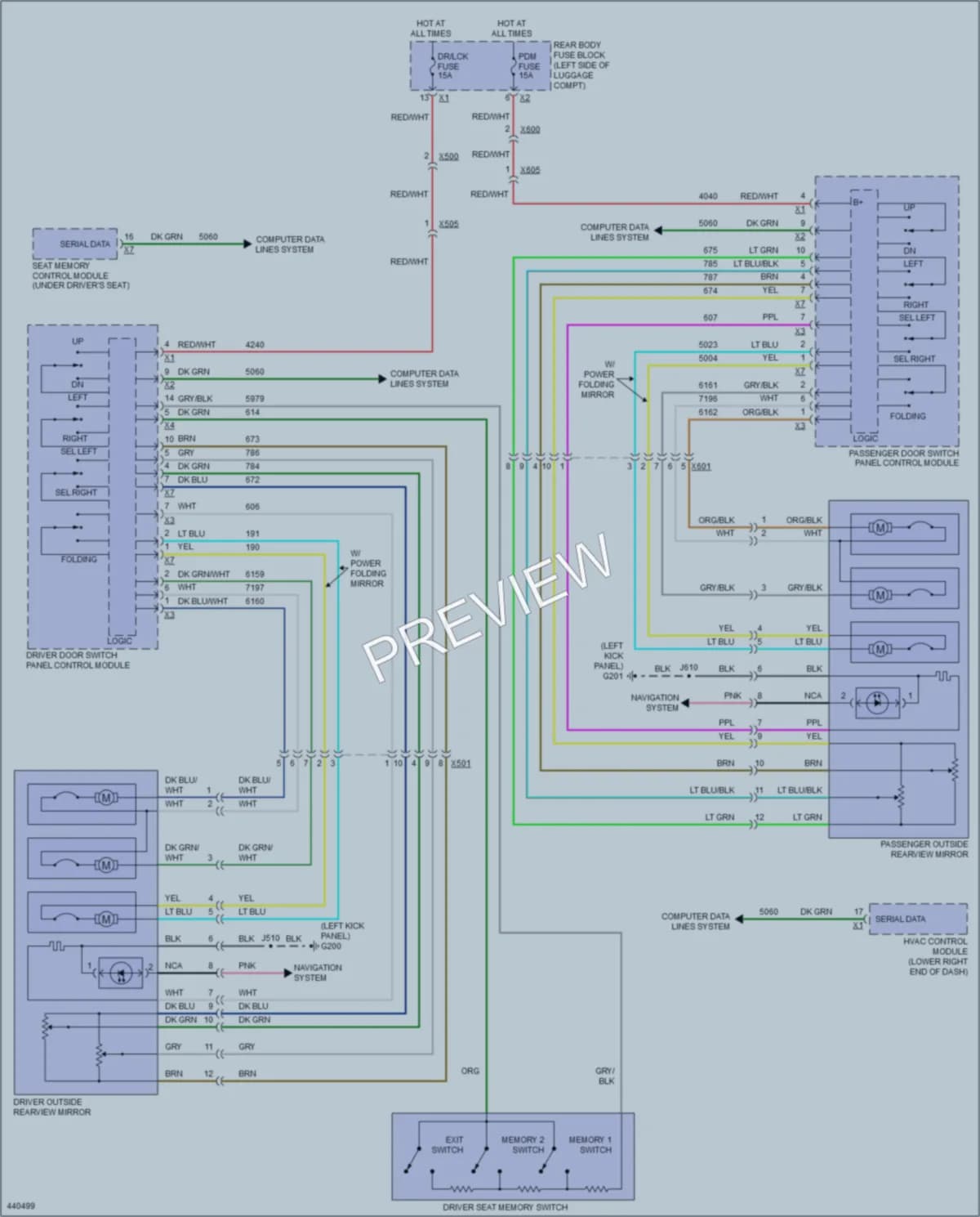 2014 Cadillac CTS Memory Systems wiring diagram preview