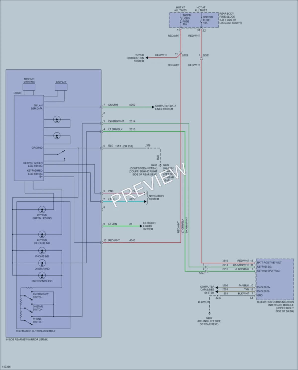 2014 Cadillac CTS Power Mirrors wiring diagram preview