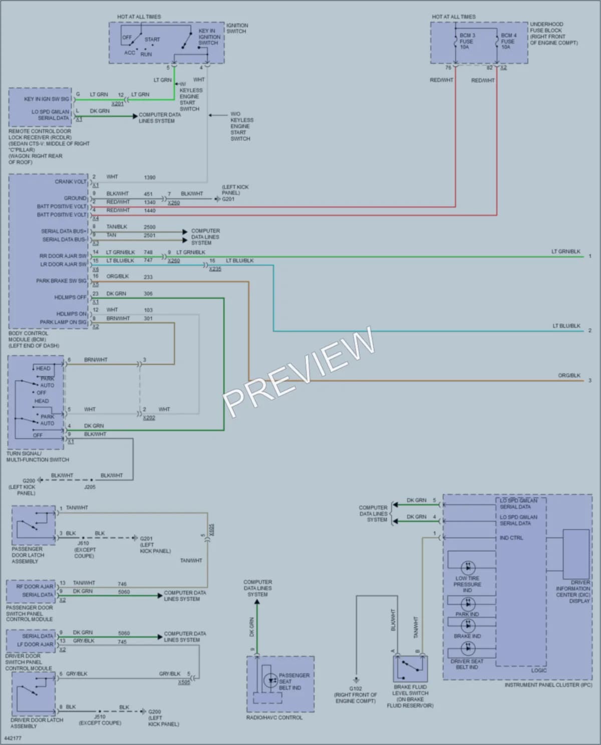 2014 Cadillac CTS Warning Systems wiring diagram preview