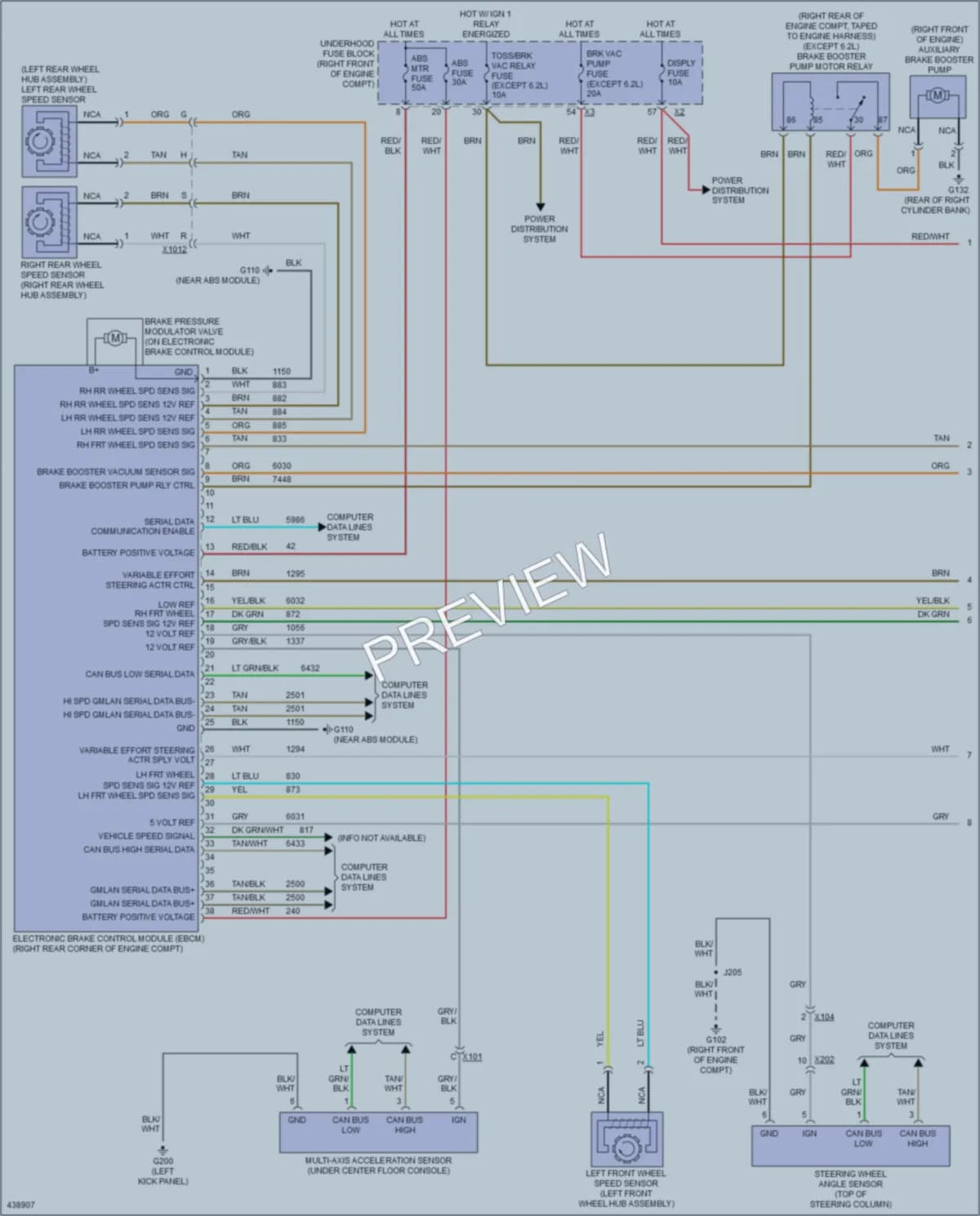 2014 Cadillac CTSV Anti Lock Brakes wiring diagram preview