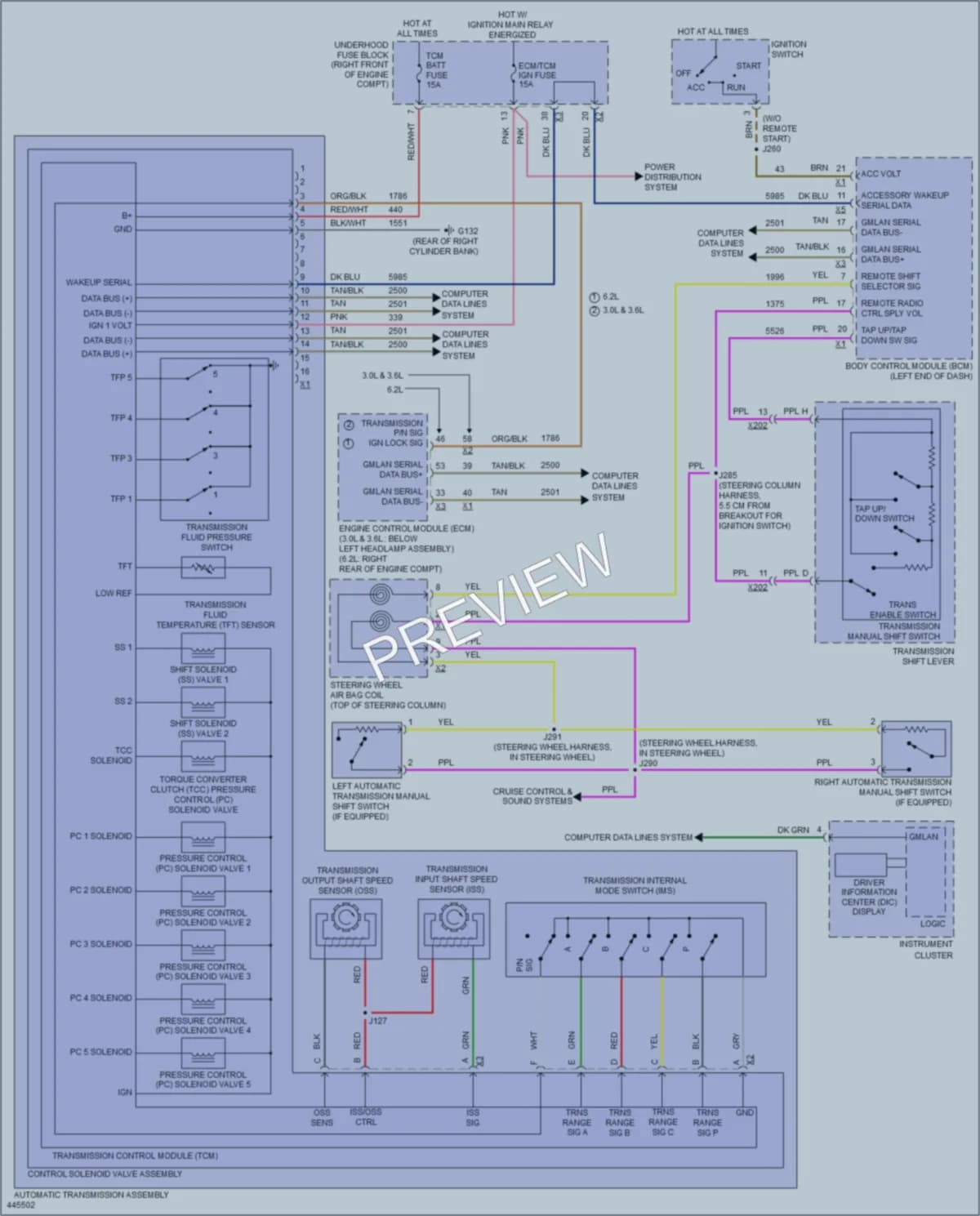 2014 Cadillac CTSV Transmission wiring diagram preview