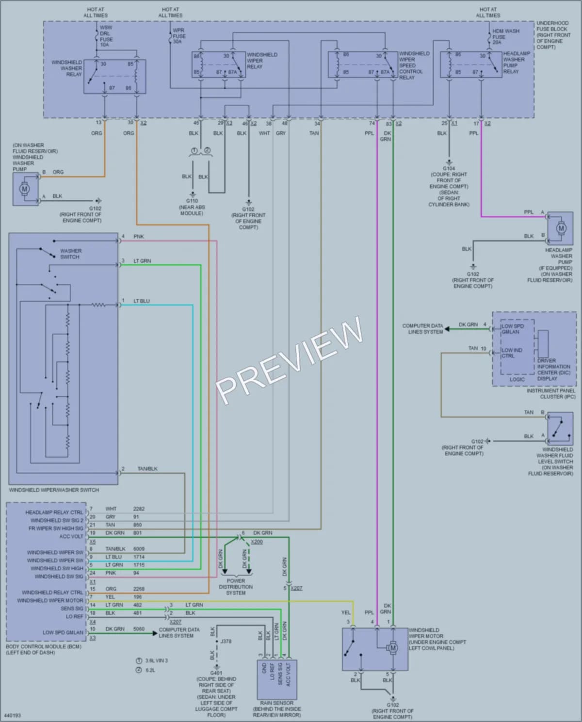 2014 Cadillac CTSV Wiper Washer wiring diagram preview