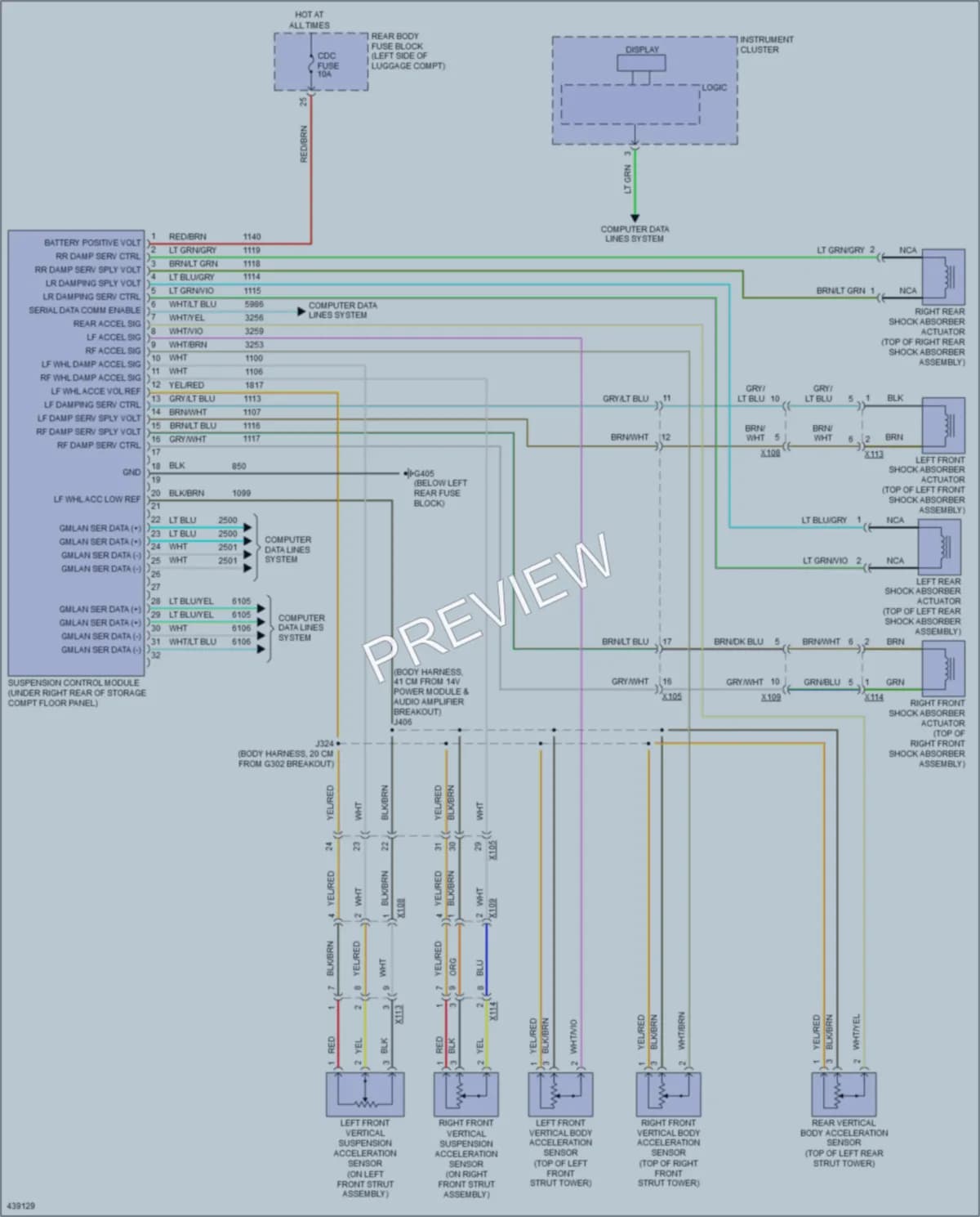 2014 Cadillac ELR Electronic Suspension wiring diagram preview