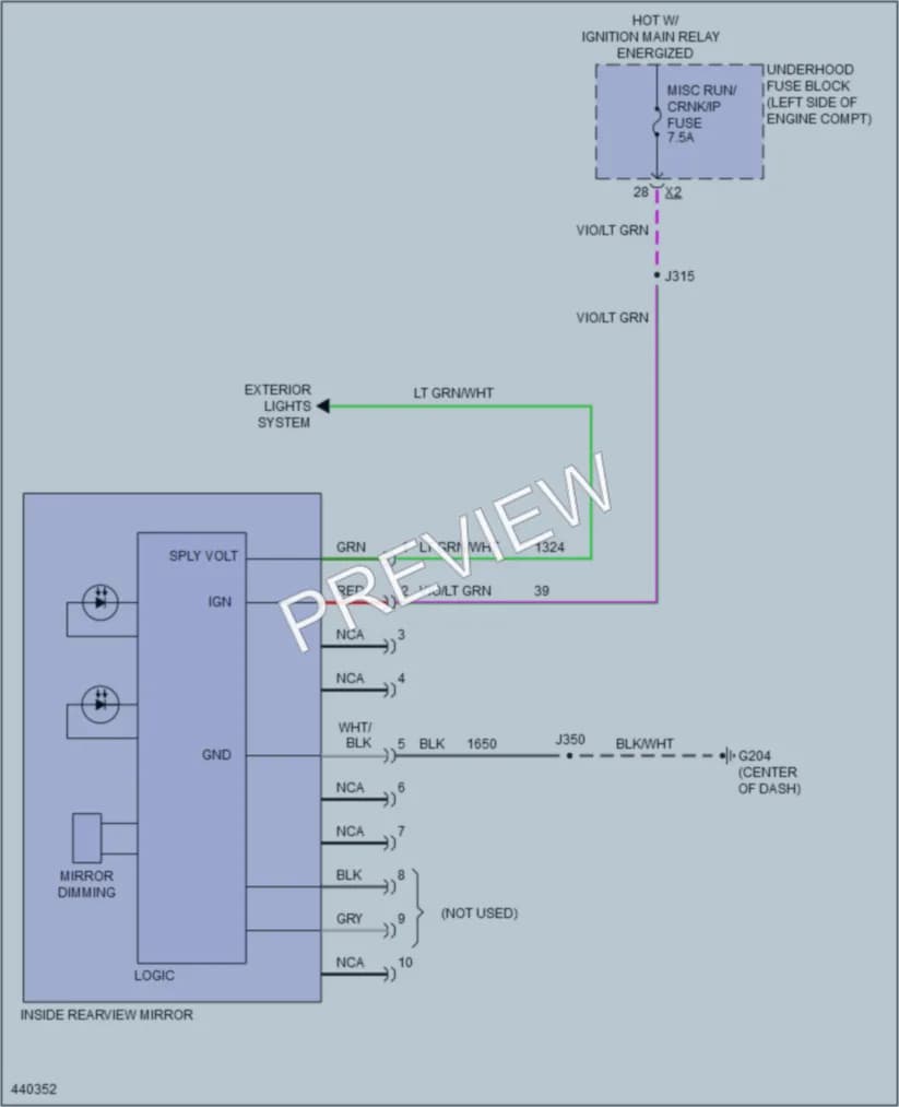 2014 Cadillac ELR Power Mirrors wiring diagram preview