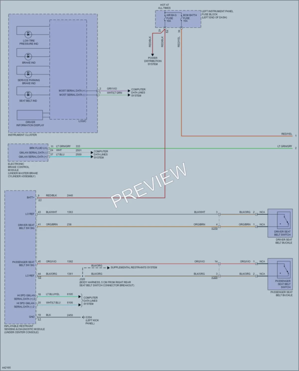 2014 Cadillac ELR Warning Systems wiring diagram preview
