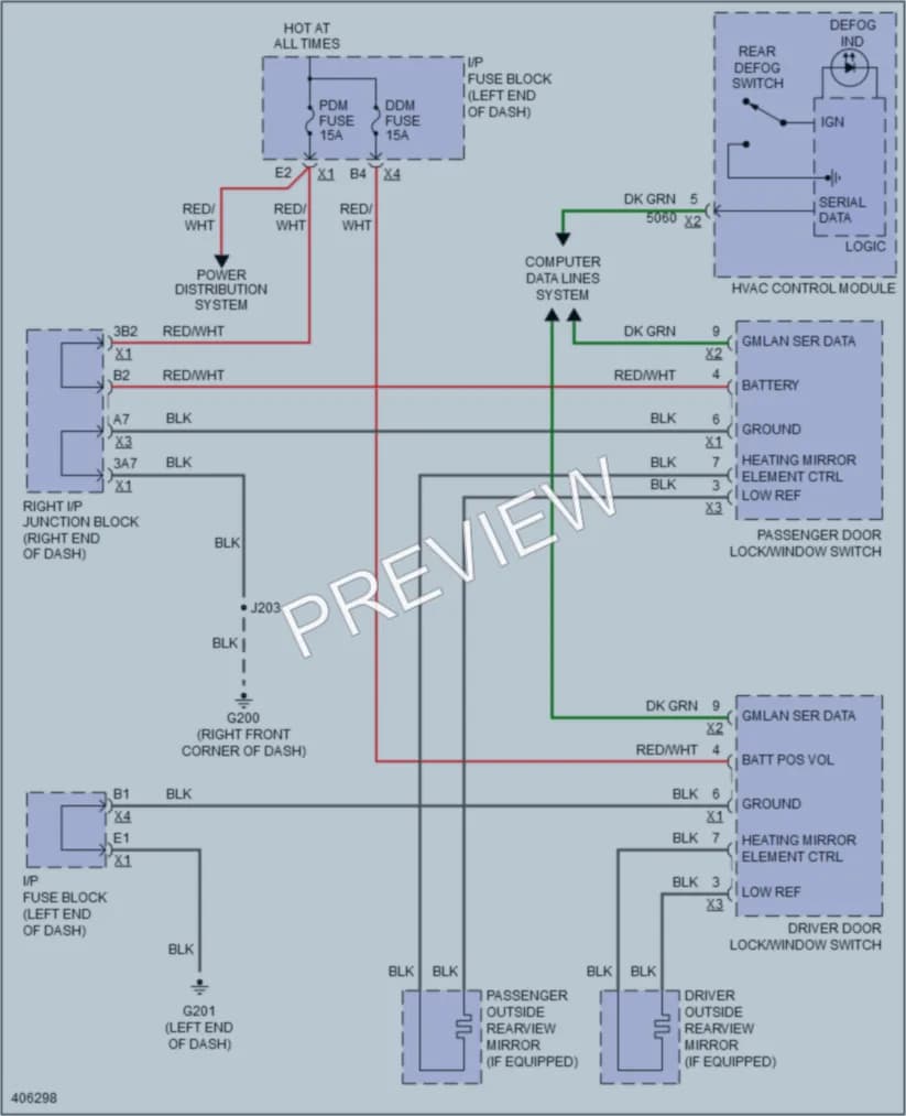 2014 Cadillac Escalade Defoggers wiring diagram preview