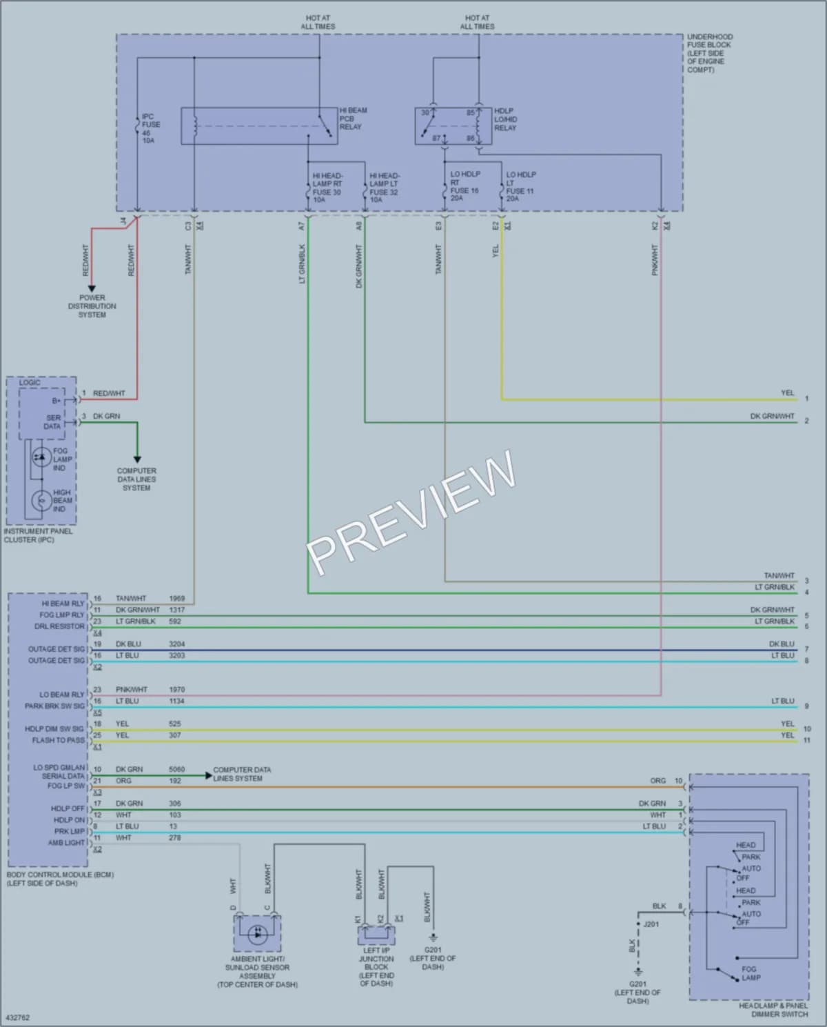 2014 Cadillac Escalade Headlights wiring diagram preview