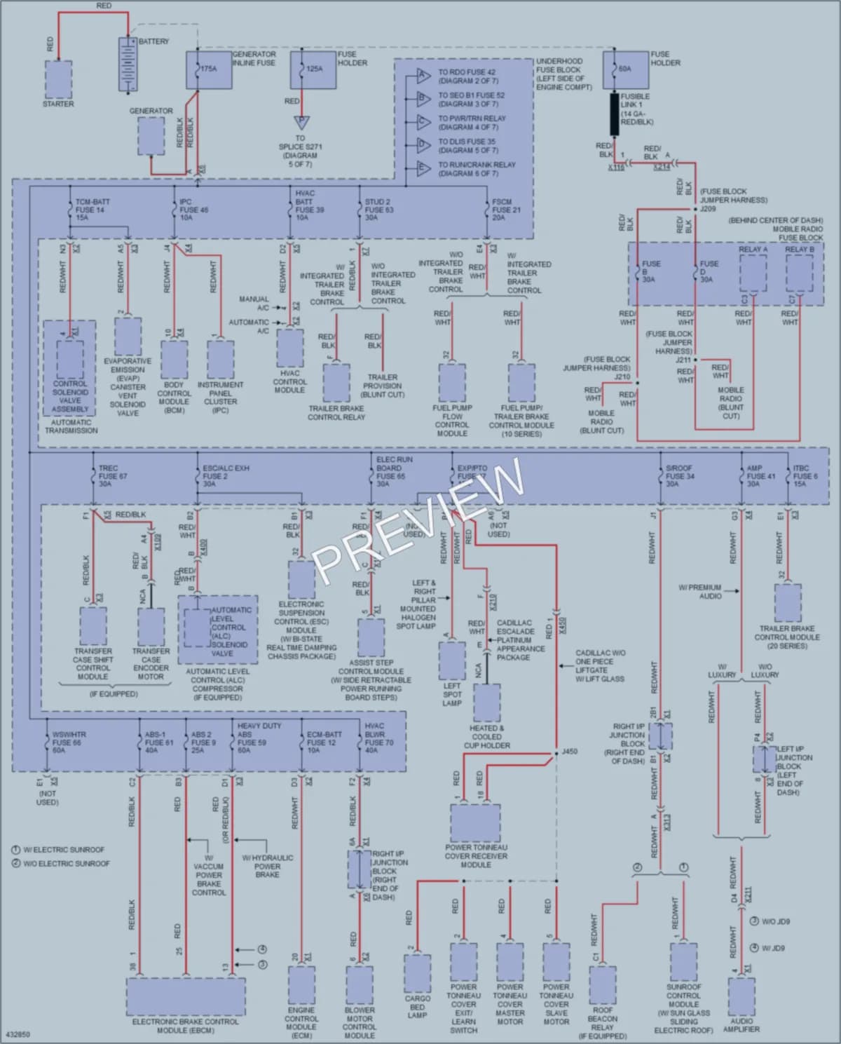 2014 Cadillac Escalade Power Distribution wiring diagram preview