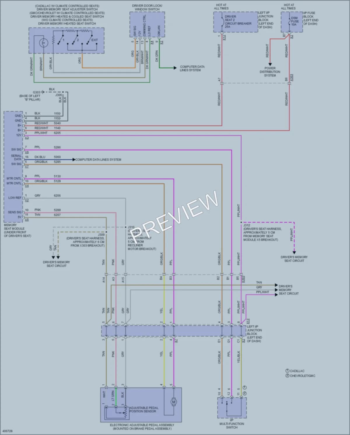 2014 Cadillac EscaladeESV Memory Systems wiring diagram preview