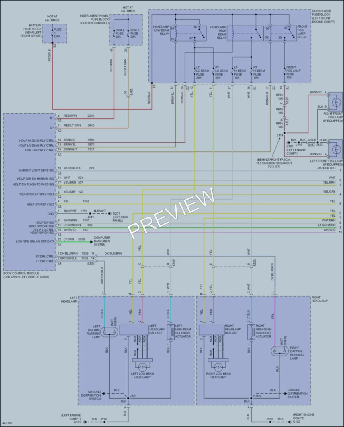 2014 Cadillac SRX Headlights wiring diagram preview