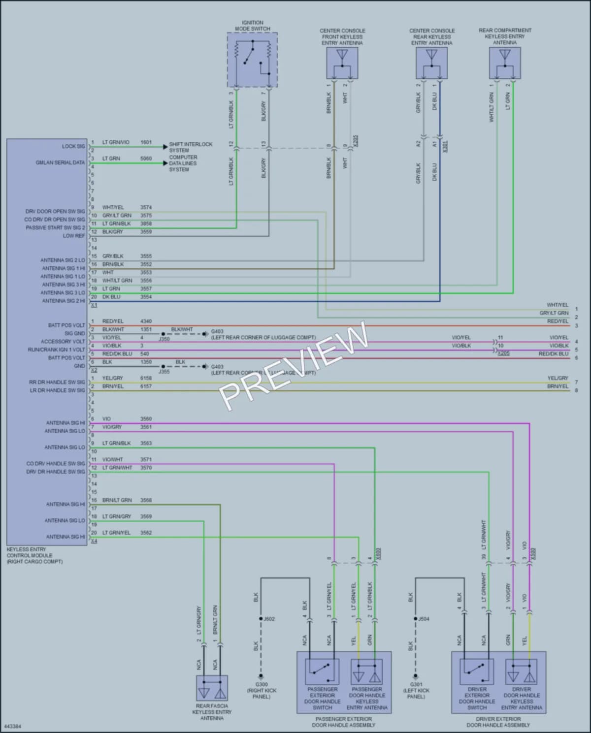 2014 Cadillac SRX Power Door Locks wiring diagram preview
