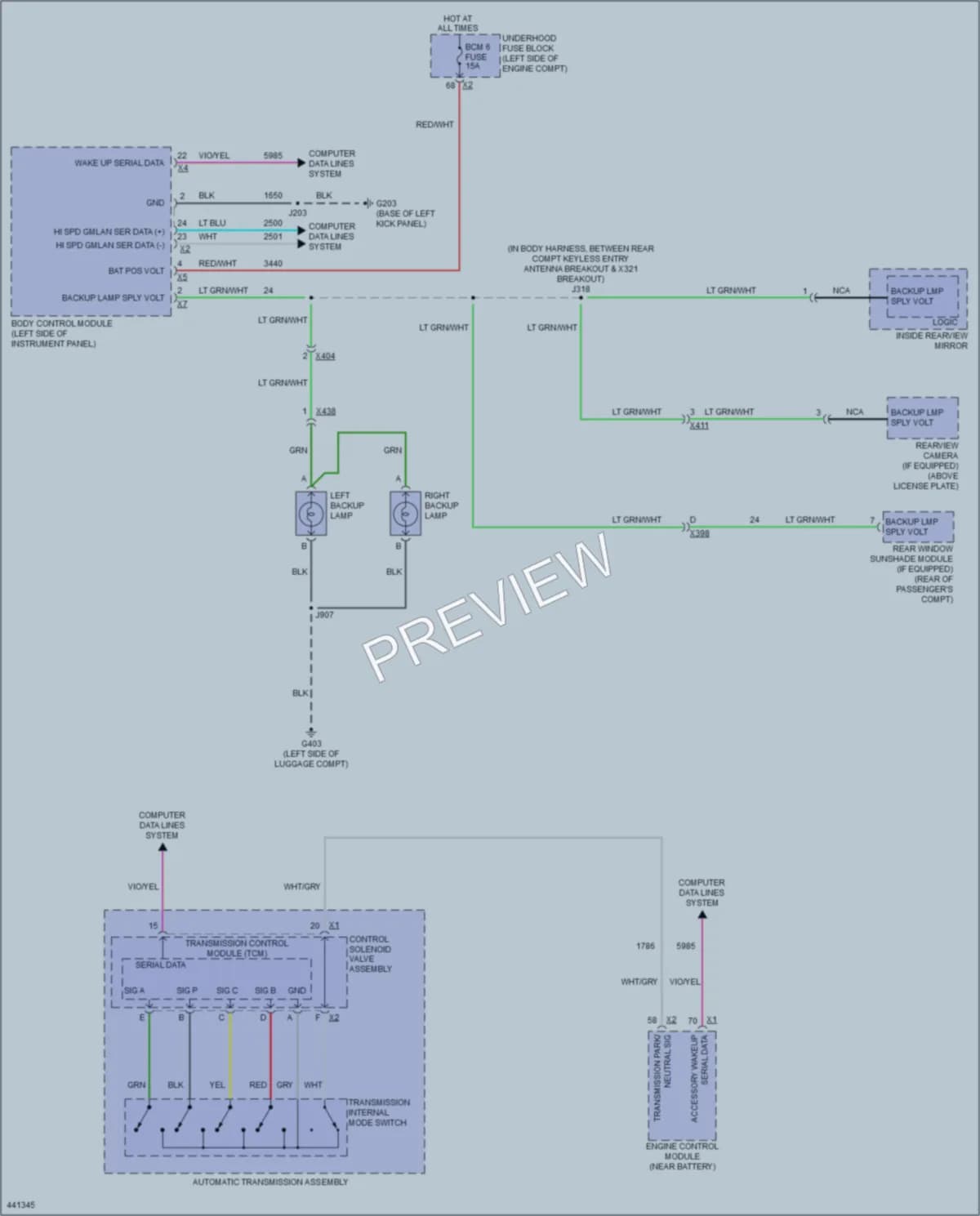 2014 Cadillac XTS Exterior Lights wiring diagram preview