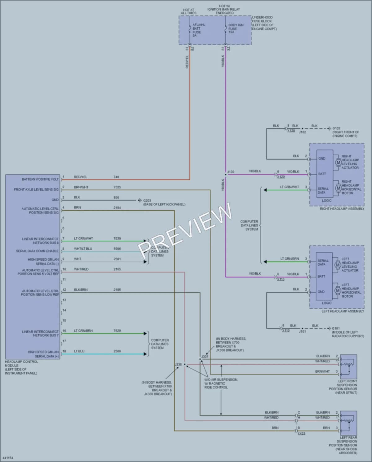 2014 Cadillac XTS Headlights wiring diagram preview