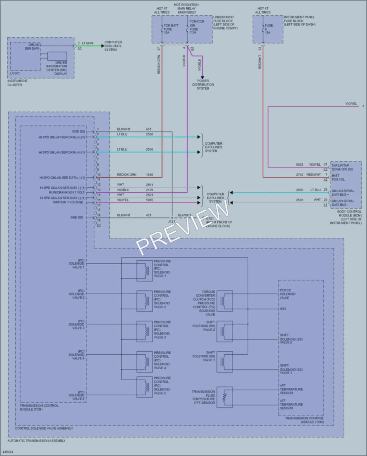 2014 Cadillac XTS Transmission wiring diagram preview