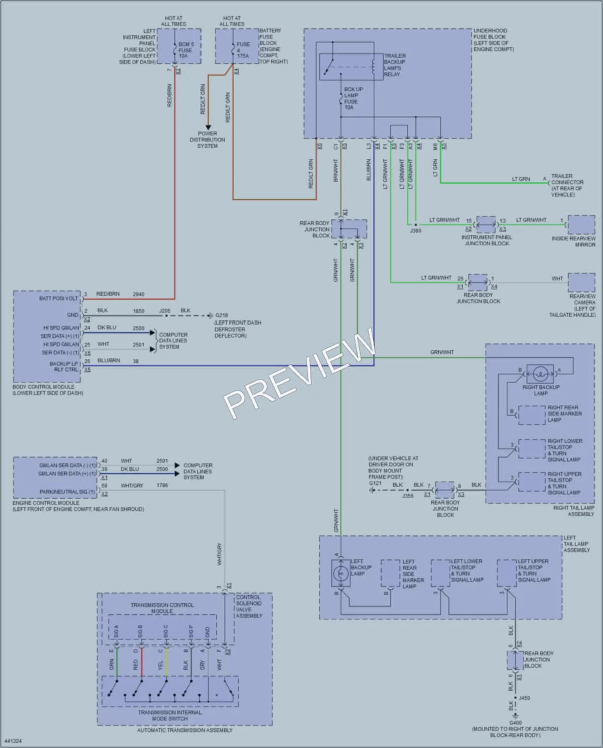 2014 Chevrolet C1500PickupSilverado Exterior Lights wiring diagram preview