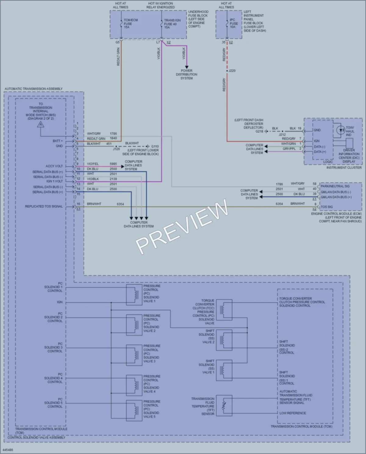 2014 Chevrolet C1500PickupSilverado Transmission wiring diagram preview
