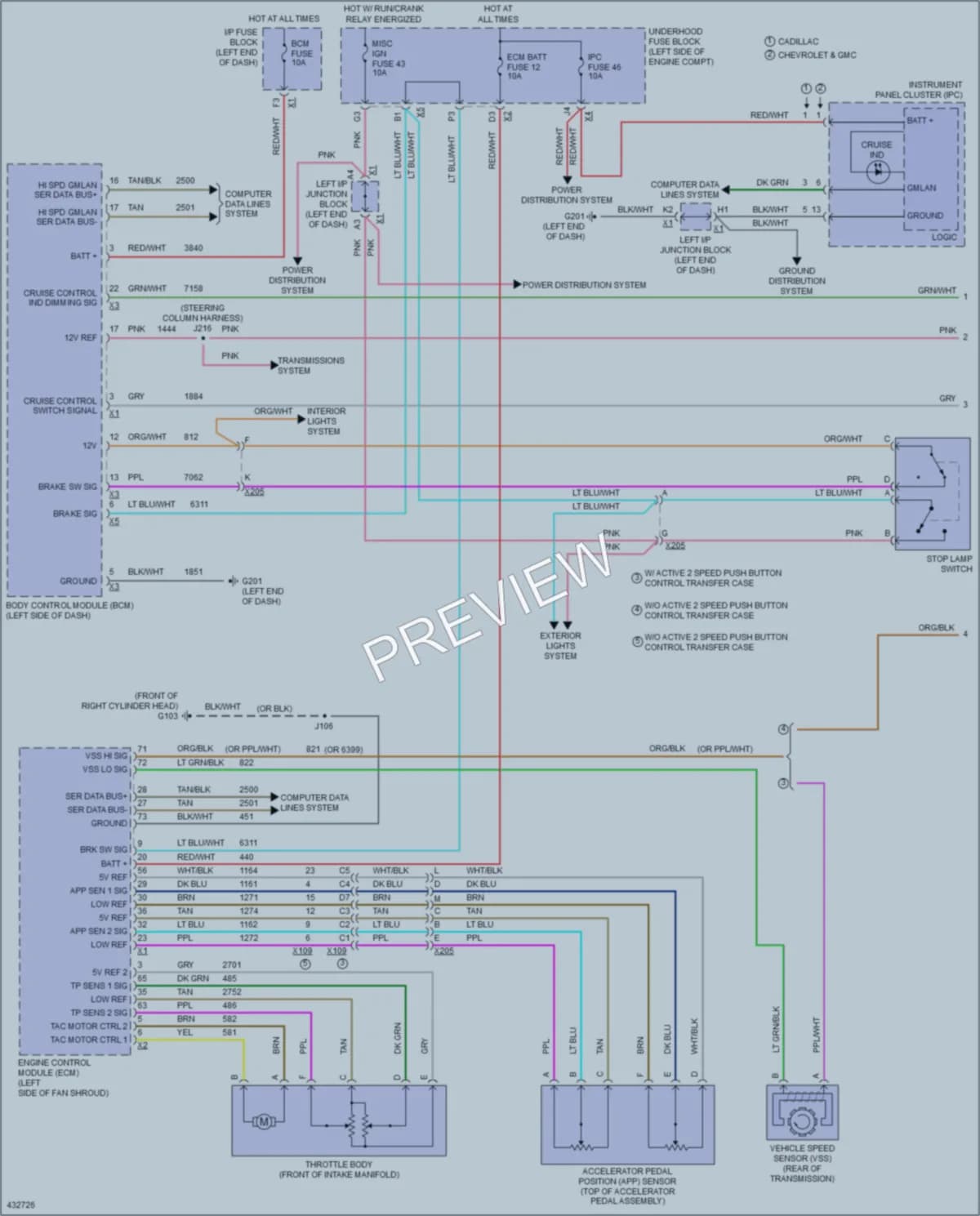 2014 Chevrolet C1500Suburban Cruise Control wiring diagram preview