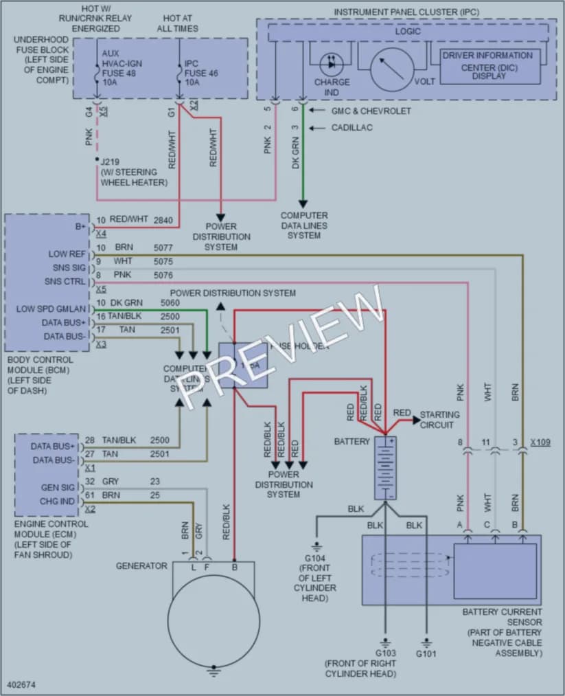 2014 Chevrolet C1500Suburban Starting Charging wiring diagram preview