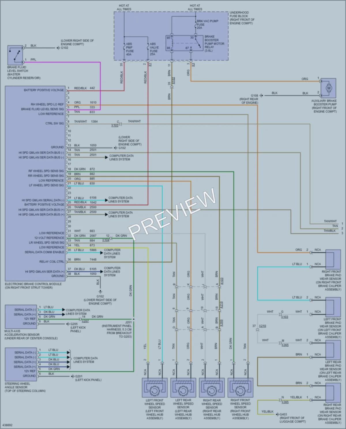 2014 Chevrolet Camaro Anti Lock Brakes wiring diagram preview