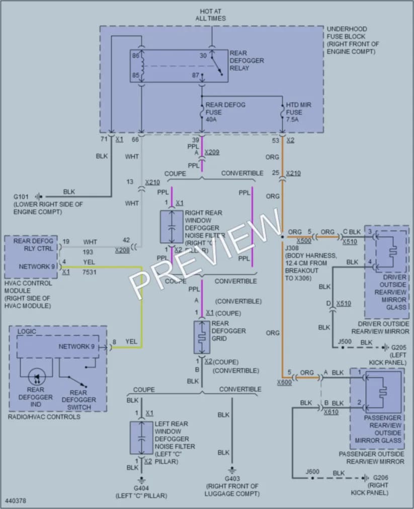 2014 Chevrolet Camaro Defoggers wiring diagram preview