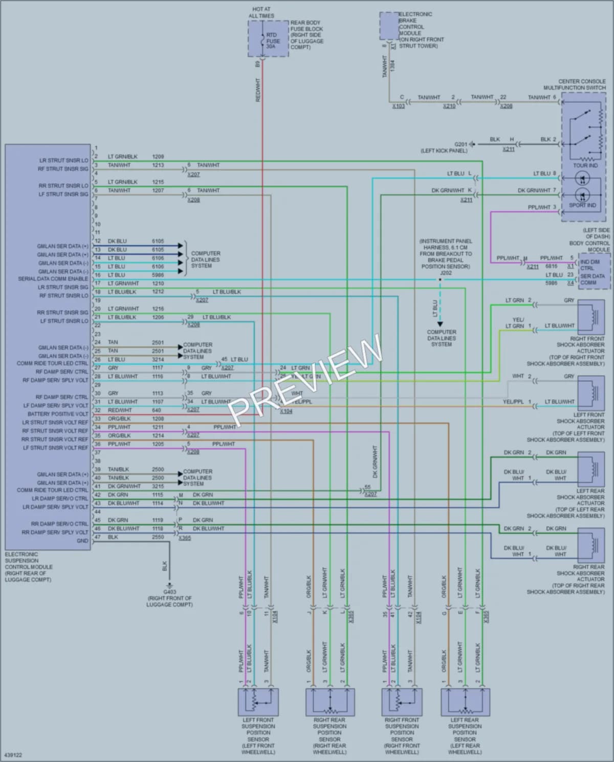 2014 Chevrolet Camaro Electronic Suspension wiring diagram preview