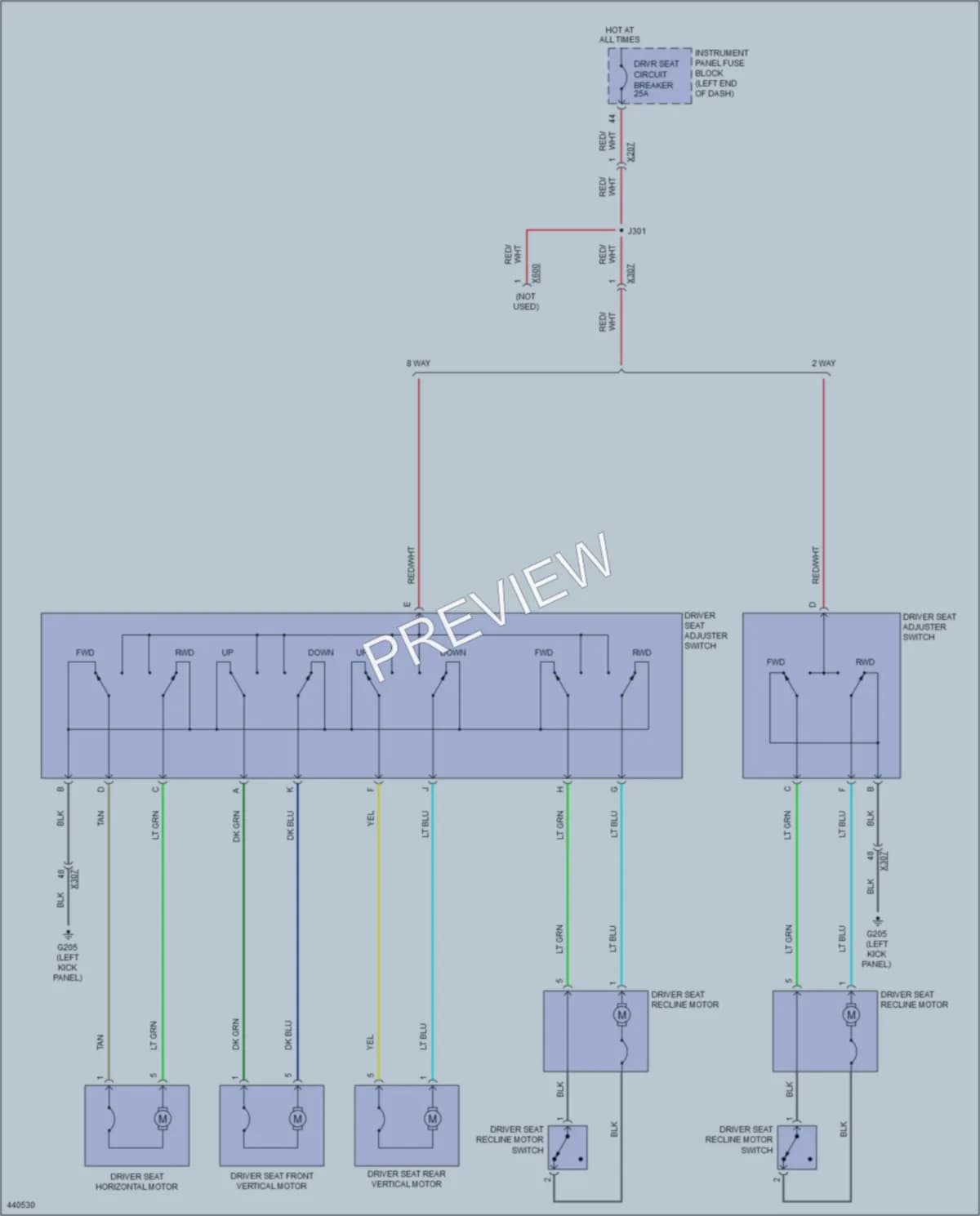 2014 Chevrolet Camaro Power Seats wiring diagram preview