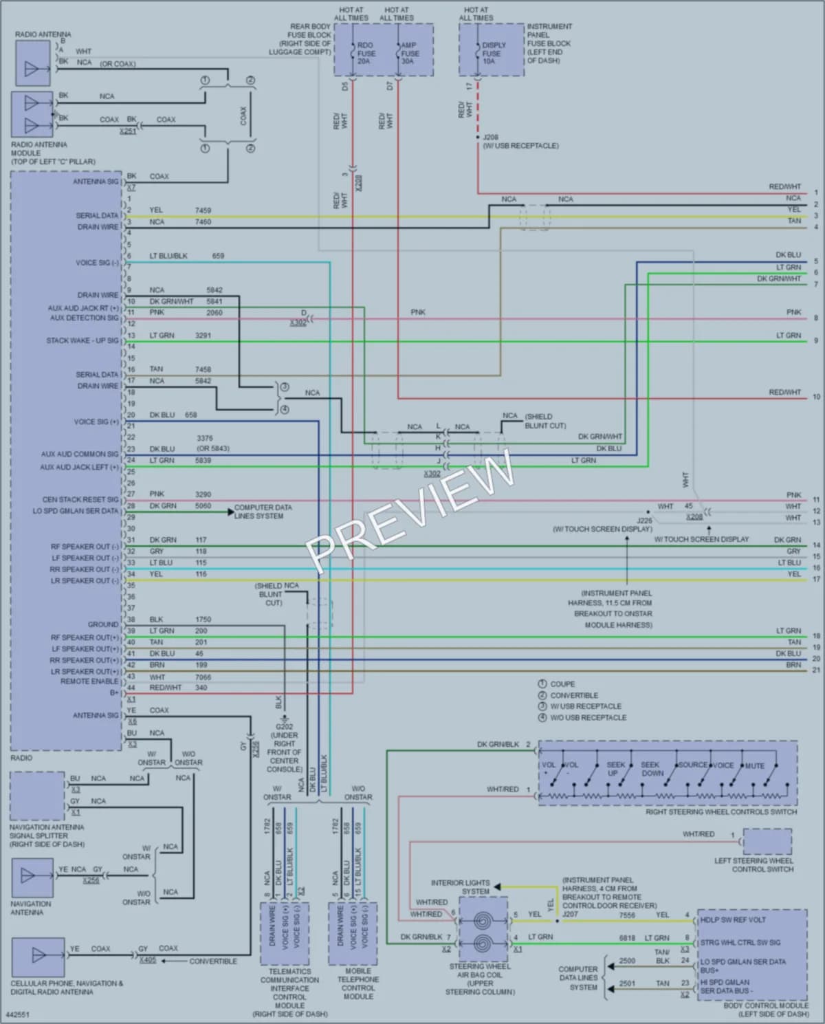2014 Chevrolet Camaro Radio wiring diagram preview