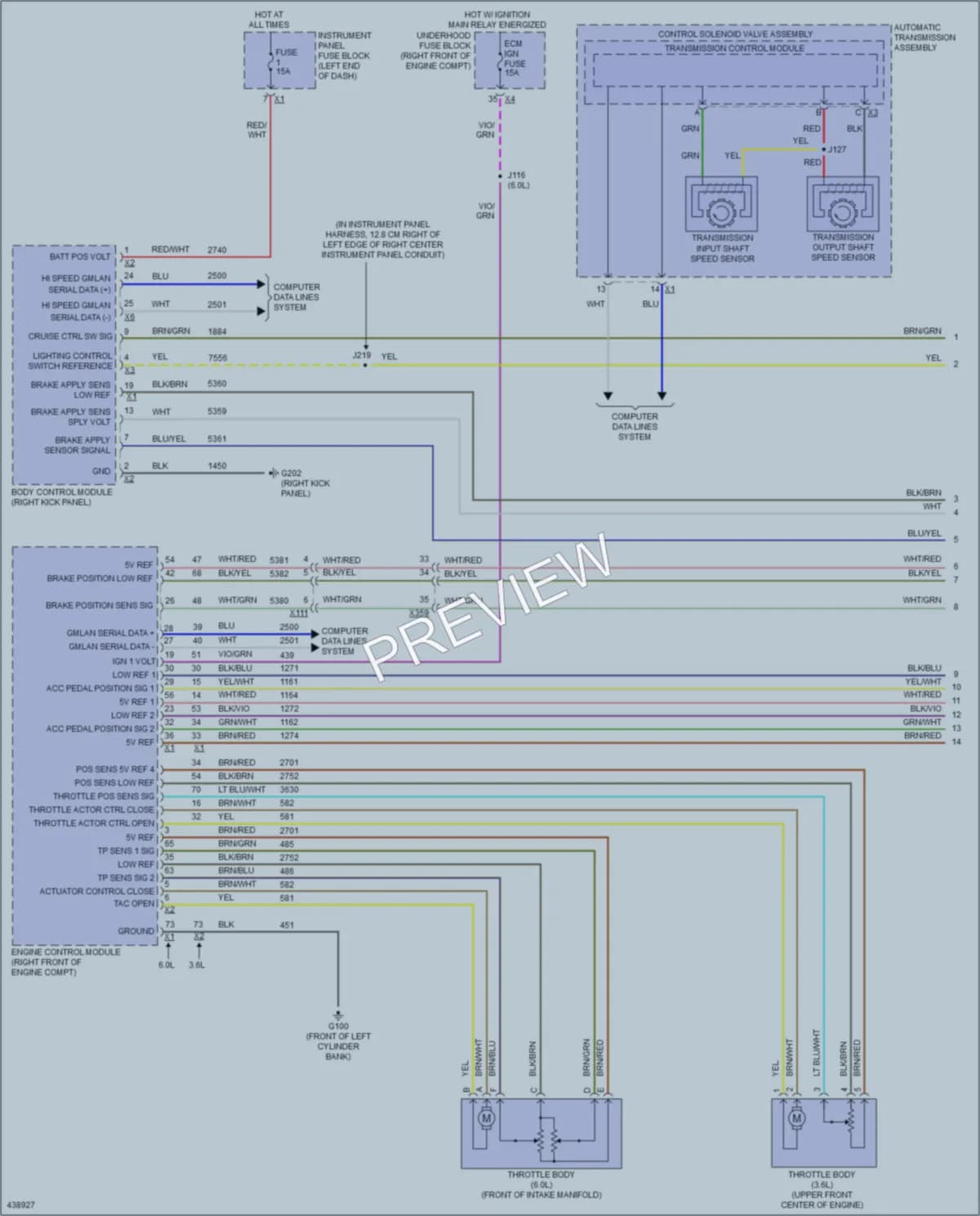 2014 Chevrolet CapricePPV Cruise Control wiring diagram preview