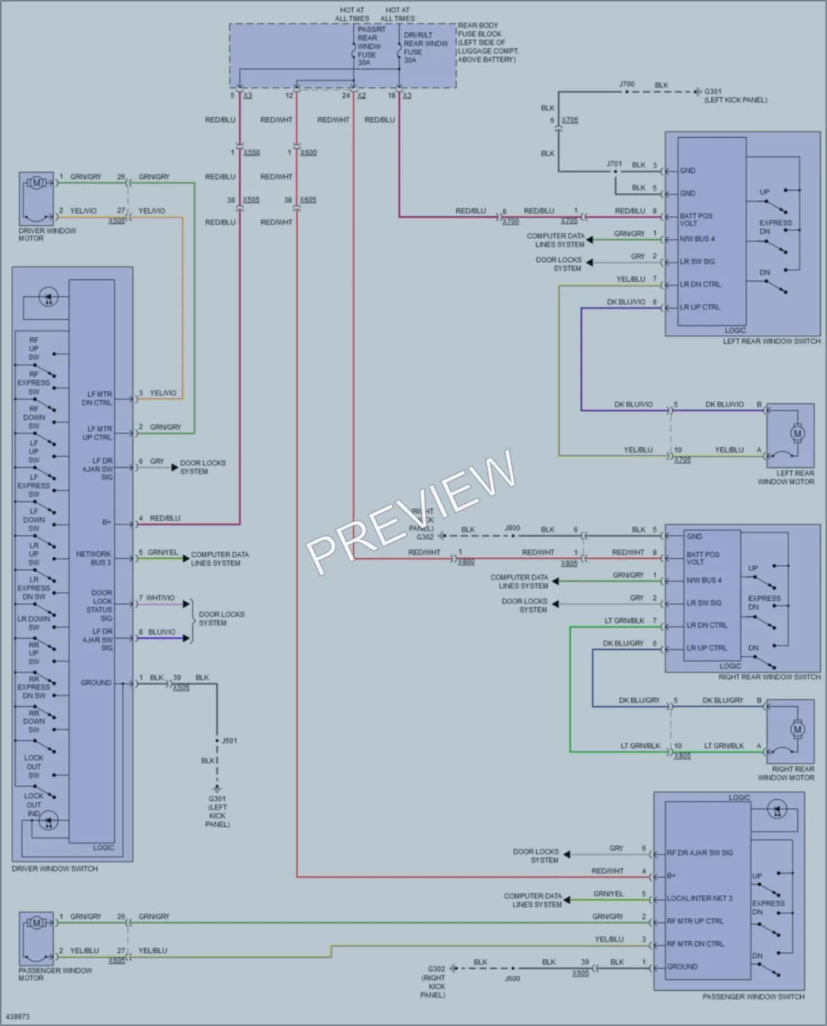 2014 Chevrolet CapricePPV Power Windows wiring diagram preview