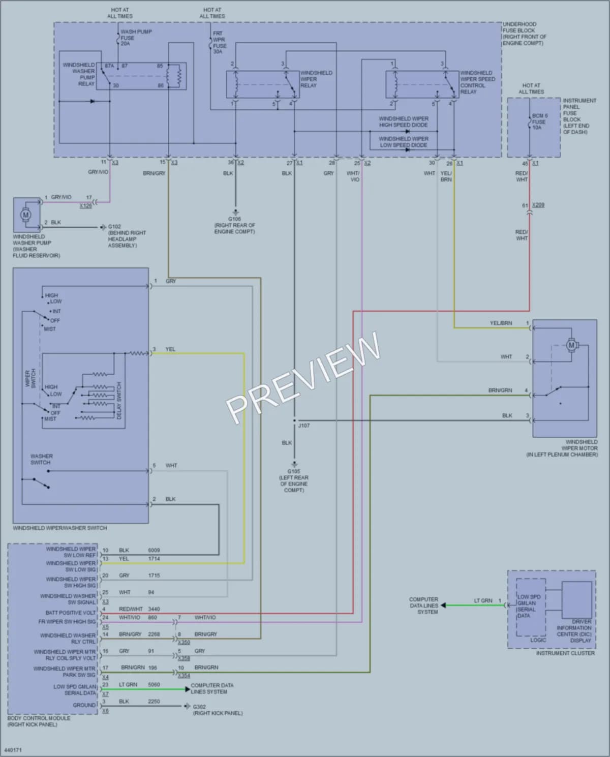 2014 Chevrolet CapricePPV Wiper Washer wiring diagram preview