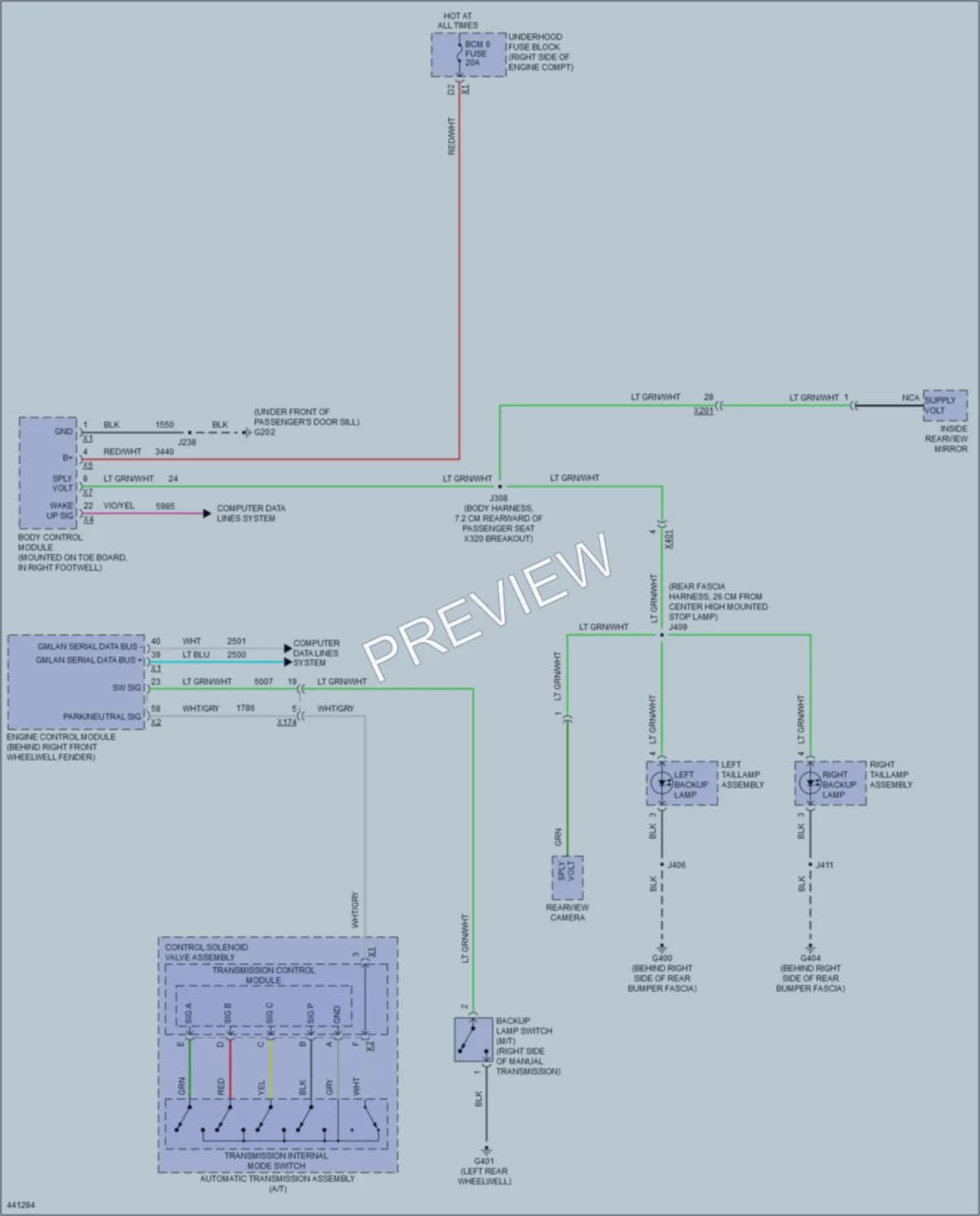 2014 Chevrolet CorvetteStingray Exterior Lights wiring diagram preview