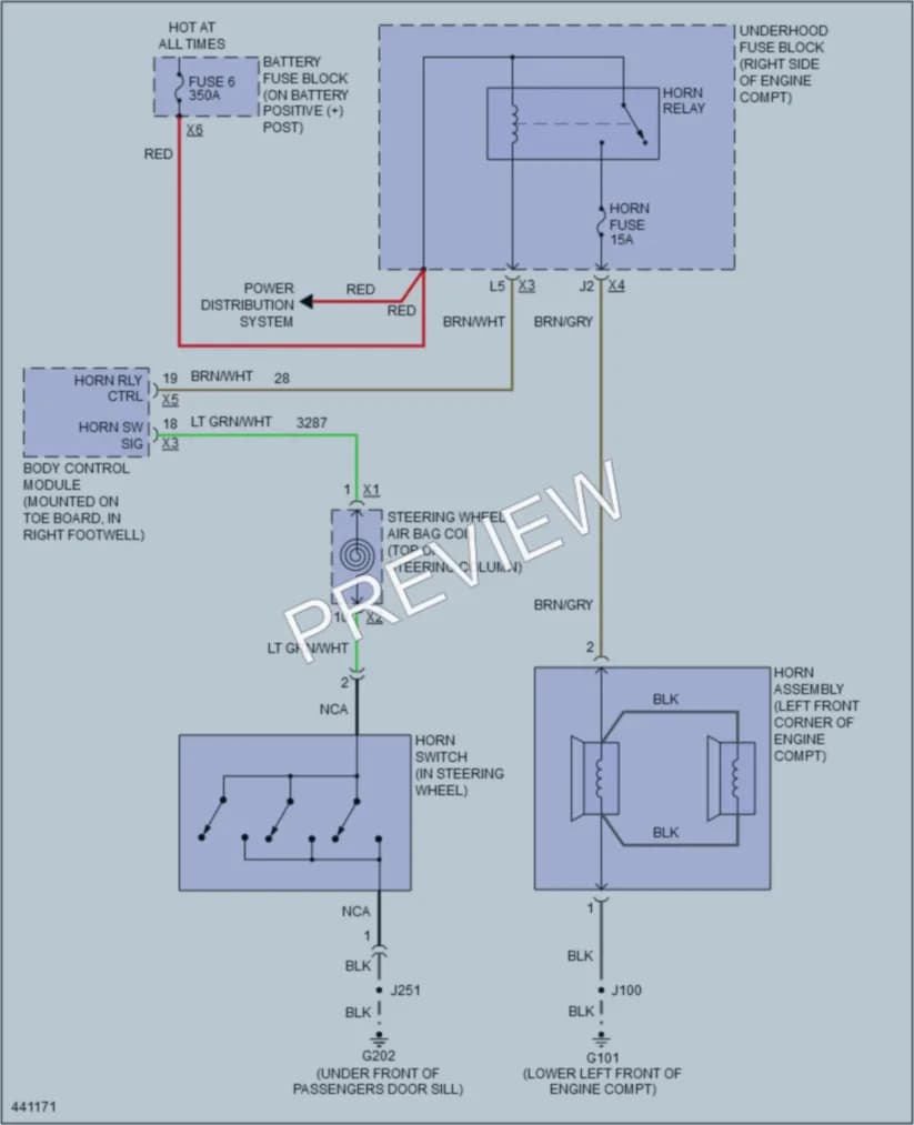 2014 Chevrolet CorvetteStingray Horn wiring diagram preview